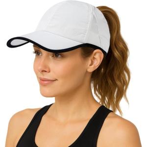 imageTOPEX Cooling UV 50 High Ponytail Baseball Cap for Women  Most Women Start with SM  Breathable for Running Golf SportsWhiteblack