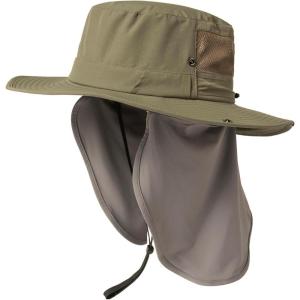 imageTOPEX LXLXXL UV Protection Mens Sun Hat with Cooling Neck Flap Sunglass Lock Wide Brim Fishing Hats Waterproof ampamp PackableArmy Green
