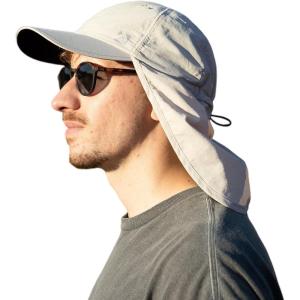 imageTOPEX LXLXXL UV50 Waterproof Neck Flap Baseball Sun CapGray