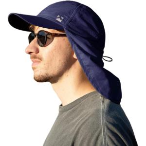 imageTOPEX LXLXXL UV50 Waterproof Neck Flap Baseball Sun CapNavy Blue