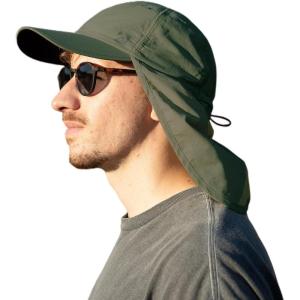 imageTOPEX LXLXXL UV50 Waterproof Neck Flap Baseball Sun CapOlive Green