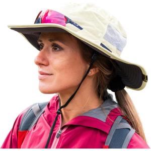 imageTOPEX LXLXXL UV50 Waterproof Wide Brim Bucket Sun Hat for Summer Fishing Hiking wDetachable Strap ampamp Vented MeshPonytailbeige