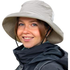 imageTOPEX XLXXL Womens Wide Brim Bucket Sun Hat with Ponytail Hole UPF 50 Summer Packable Sunhat for Travel Beach OutdoorGrey