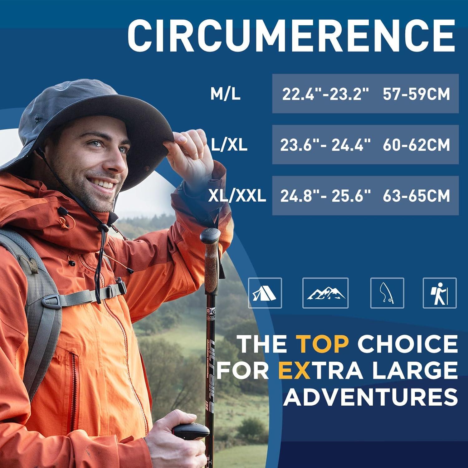 imageOversized XL XXL Waterproof Winter Bucket Fleece Lined Rain Hat Cold Weather Hiking Fishing Outdoor 5765CMBlack