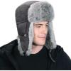 imageComhats 100 Rabbit Fur Winter Trapper Ushanka Hat Waterproof69185acharcoal
