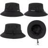 imageOversized XL XXL Mens Cooling UPF 50 Sun Hat Lightweight Foldable Wide Brim Bucket Boonie Golf Hiking FishingBlack