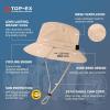 imageOversized XL XXL Mens Cooling UPF 50 Sun Hat Lightweight Foldable Wide Brim Bucket Boonie Golf Hiking FishingKhaki