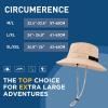 imageOversized XL XXL Mens Cooling UPF 50 Sun Hat Lightweight Foldable Wide Brim Bucket Boonie Golf Hiking FishingKhaki