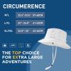 imageOversized XL XXL Mens Cooling UPF 50 Sun Hat Lightweight Foldable Wide Brim Bucket Boonie Golf Hiking FishingWhite