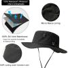 imageOversized XL XXL Waterproof Winter Bucket Fleece Lined Rain Hat Cold Weather Hiking Fishing Outdoor 5765CMBlack