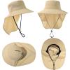 imageWomens Flap Ponytail UV 50 Packable Mesh Sun Fishing Beach Hiking Oversized XL XXL HatBeige