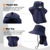 imageWomens Flap Ponytail UV 50 Packable Mesh Sun Fishing Beach Hiking Oversized XL XXL HatNavy