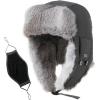 imageComhats 100 Rabbit Fur Winter Trapper Ushanka Hat Waterproof69185acharcoal