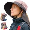 imageWomens Flap Ponytail UV 50 Packable Mesh Sun Fishing Beach Hiking Oversized XL XXL HatPink