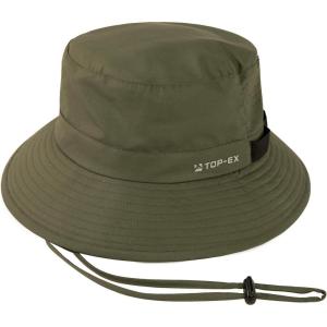 imageOversized XL XXL Mens Cooling UPF 50 Sun Hat Lightweight Foldable Wide Brim Bucket Boonie Golf Hiking FishingArmy Green