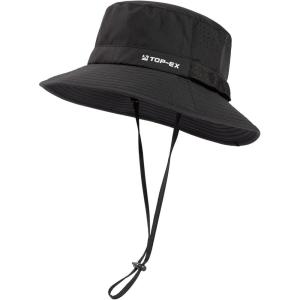 imageOversized XL XXL Mens Cooling UPF 50 Sun Hat Lightweight Foldable Wide Brim Bucket Boonie Golf Hiking FishingBlack