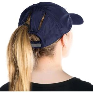 imageTOPEX Oversized L XL XXL Women High Ponytail Messy Bun Packable Unstructured UV 50 Baseball Cap Running HatNavy