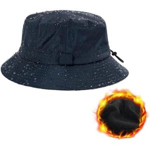 imageTOPEX Oversized XL XXL Winter Bucket Hat for Men Rain Waterproof Fleece Lined Hiking Fishing Outdoor Cold Weather94560navy Blue