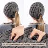 imageChicPony Merino Wool Blend Messy Bun Ponytail Hole Fleece Lined Beanie Winter Hat Big Head WomenGreypony