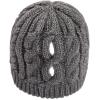 imageChicPony Merino Wool Blend Messy Bun Ponytail Hole Fleece Lined Beanie Winter Hat Big Head WomenGreypony