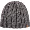 imageChicPony Merino Wool Blend Messy Bun Ponytail Hole Fleece Lined Beanie Winter Hat Big Head WomenGreypony