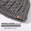 imageChicPony Merino Wool Blend Messy Bun Ponytail Hole Fleece Lined Beanie Winter Hat Big Head WomenGreypony