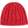 imageChicPony Merino Wool Blend Messy Bun Ponytail Hole Fleece Lined Beanie Winter Hat Big Head WomenMaple Redpony
