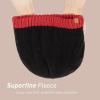 imageChicPony Merino Wool Blend Messy Bun Ponytail Hole Fleece Lined Beanie Winter Hat Big Head WomenMaple Redpony