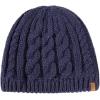 imageChicPony Merino Wool Blend Messy Bun Ponytail Hole Fleece Lined Beanie Winter Hat Big Head WomenMidnight Bluepony