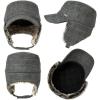 imageTOPEX Oversized XLXXL Unisex Winter Trapper Military Hat Faux Fur Earflaps Quilted Lined Baseball CapDarkgreytwill