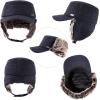 imageTOPEX Oversized XLXXL Unisex Winter Trapper Military Hat Faux Fur Earflaps Quilted Lined Baseball CapNavytwill