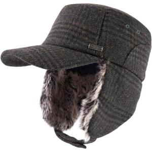 imageTOPEX Oversized XLXXL Unisex Winter Trapper Military Hat Faux Fur Earflaps Quilted Lined Baseball CapArmygreentwill