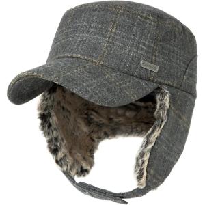 imageTOPEX Oversized XLXXL Unisex Winter Trapper Military Hat Faux Fur Earflaps Quilted Lined Baseball CapDarkgreytwill