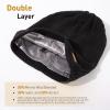 imageOversize LXLXXL Merino Wool Satin Lined Slouchy Beanie Big Large Head Knit HatBlacksatin