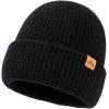 imageOversized LXLXXL Merino Wool Blend Waffle Beanie No Lined Hat Warm Skull Watch Cap WinterBlackwaffle