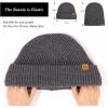 imageOversized LXLXXL Merino Wool Blend Waffle Beanie No Lined Hat Warm Skull Watch Cap WinterGreywaffle