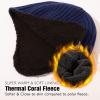 imageTOPEX Oversized XLXXL Merino Wool Blend Waterproof Earflap Beanie Fleece Lined Hat Winter Skull CapNavy