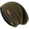 imageOversize LXLXXL Merino Wool Satin Lined Slouchy Beanie Big Large Head Knit HatOlivedrabsatin