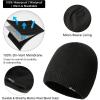 imageOversized LXLXXL DryKnit Waterproof Merino Wool Blend Beanie Fleece Lined Knit Hat for AllWeather WinterBlack