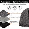 imageOversized LXLXXL DryKnit Waterproof Merino Wool Blend Beanie Fleece Lined Knit Hat for AllWeather WinterBlackmelange