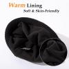 imageOversized LXLXXL DryKnit Waterproof Merino Wool Blend Beanie Fleece Lined Knit Hat for AllWeather WinterBlackreflective Strip