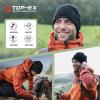 imageOversized LXLXXL DryKnit Waterproof Merino Wool Blend Beanie Fleece Lined Knit Hat for AllWeather WinterBlackreflective Strip