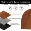 imageOversized LXLXXL DryKnit Waterproof Merino Wool Blend Beanie Fleece Lined Knit Hat for AllWeather WinterBrown