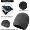 imageOversized LXLXXL DryKnit Waterproof Merino Wool Blend Beanie Fleece Lined Knit Hat for AllWeather WinterGrey