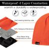 imageOversized LXLXXL DryKnit Waterproof Merino Wool Blend Beanie Fleece Lined Knit Hat for AllWeather WinterOrange
