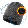 imageOversized LXLXXL DryKnit Waterproof Merino Wool Blend Beanie Fleece Lined Knit Hat for AllWeather WinterBlackmelange