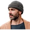 imageTOPEX Oversized LXLXXL Merino Wool Blend Short Fisheman Beanie Lightweight Warm Hat for Cold Weather WinterGrey50merino