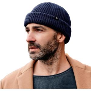 imageTOPEX Oversized LXLXXL Merino Wool Blend Short Fisheman Beanie Lightweight Warm Hat for Cold Weather WinterNavy50merino