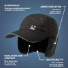 imageTOPEX Oversize XL XXL Mens Waterproof Winter Baseball Cap Fleece Earflap Trapper Hat for Cold Weather Large HeadsBlack