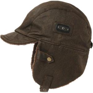 imageTOPEX Oversize Waterproof XXL XXXL Mens Pilot Earflap Aviator Winter Faux Leather Hat Hunting Trapper OutdoorsCoffee